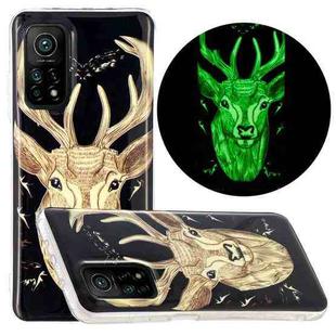 For Xiaomi Mi 10T 5G & 10T Pro 5G Luminous TPU Mobile Phone Protective Case(Deer Head)