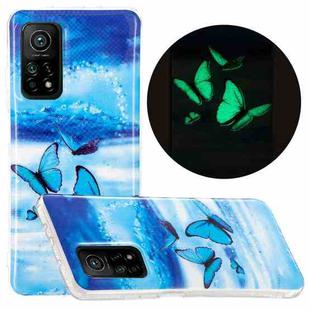 For Xiaomi Mi 10T 5G & 10T Pro 5G Luminous TPU Mobile Phone Protective Case(Colorful Butterfly)