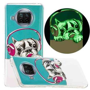 For Xiaomi Mi 10T Lite 5G Luminous TPU Mobile Phone Protective Case(Headset Dog)