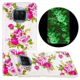 For Xiaomi Mi 10T Lite 5G Luminous TPU Mobile Phone Protective Case(Rose Flower)