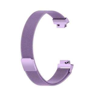 For Fitbit Inspire 2 Milanese  Watch Band, Size:L(Light Purple)