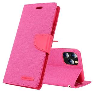 For iPhone 11 Pro MERCURY GOOSPERY CANVAS DIARY Canvas Texture Horizontal Flip Leather Case with Card Slots & Wallet & Holder(Rose Red)