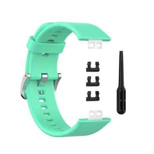 For Huawei Watch Fit Silicone  Watch Band with Stainless Steel Buckle(Bright Green)