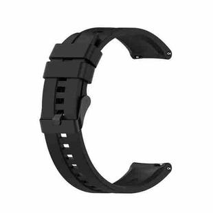 For Huawei Watch GT 2 42mm Silicone  Watch Band with Black Buckle(Black)