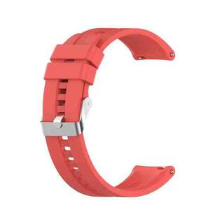 For Huawei Watch GT 2 42mm Silicone  Watch Band with Silver Buckle(Red)