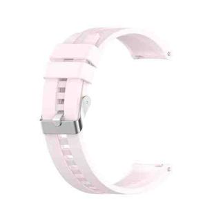 For Huawei Watch GT 2 42mm Silicone  Watch Band with Silver Buckle(Quicksand Pink)