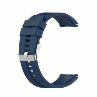 For Huawei Watch GT 2 42mm Silicone  Watch Band with Silver Buckle(Dark Blue)