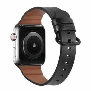 Genuine Leather Watch Bands For Apple Watch Series 7 45mm / 6 & SE & 5 & 4 44mm / 3 & 2 & 1 42mm(Black)