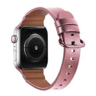 Genuine Leather Watch Bands For Apple Watch Series 7 45mm / 6 & SE & 5 & 4 44mm / 3 & 2 & 1 42mm(Pink)