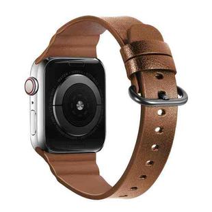 Genuine Leather Watch Bands For Apple Watch Series 7 45mm / 6 & SE & 5 & 4 44mm / 3 & 2 & 1 42mm(Brown)