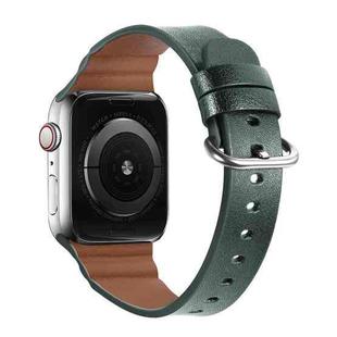 Genuine Leather Watch Bands For Apple Watch Series 7 41mm / 6 & SE & 5 & 4 40mm / 3 & 2 & 1 38mm(Green)