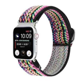 Metal Japanese Buckle Elastic Nylon Watch Band For Apple Watch Series 7 41mm / 6 & SE & 5 & 4 40mm / 3 & 2 & 1 38mm(22)