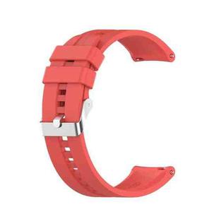 For Huawei Watch GT 2 46mm Silicone  Watch Band with Silver Buckle(Red)