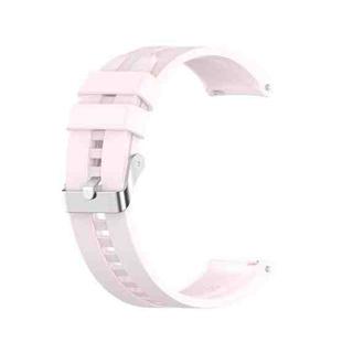 For Huawei Watch GT 2 46mm Silicone  Watch Band with Silver Buckle(Quicksand Pink)