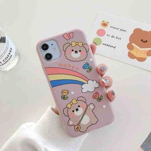 Cartoon Pattern TPU Protective Case For iPhone 11 Pro Max(Rainbow Bear)