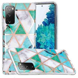 For Samsung Galaxy S20 FE Electroplating TPU Phone Protective Case(Green and White)