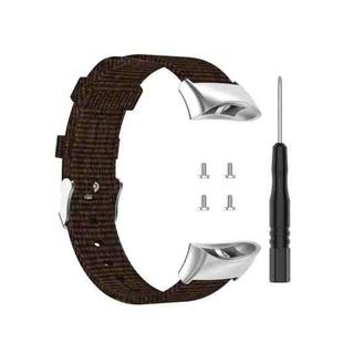 For Garmin Forerunner 45 / 45S / Swim 2 Universal Nylon Canvas Watch Band(Coffee)
