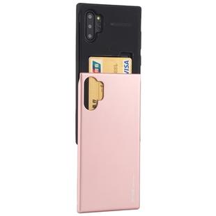 For Galaxy Note 10+ MERCURY GOOSPERY SKY SLIDE BUMPER TPU + PC Case with Card Slot(Rose Gold)