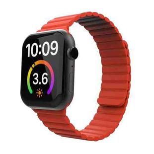 Magnetic Loop Watch Band For Apple Watch Series 7 45mm / 6 & SE & 5 & 4 44mm / 3 & 2 & 1 42mm(Red)