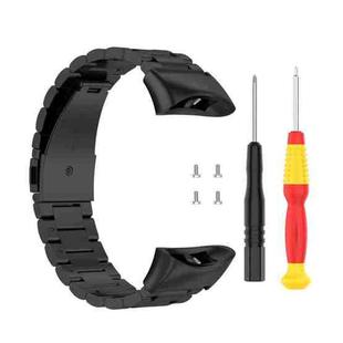 For Garmin Forerunner 45 / 45S / Swim 2 Universal Three Beads Stainless Steel Watch Band(Black)