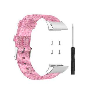 For Garmin Forerunner 35 / 30 Universal Nylon Canvas Watch Band(Pink)