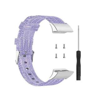 For Garmin Forerunner 35 / 30 Universal Nylon Canvas Watch Band(Purple)