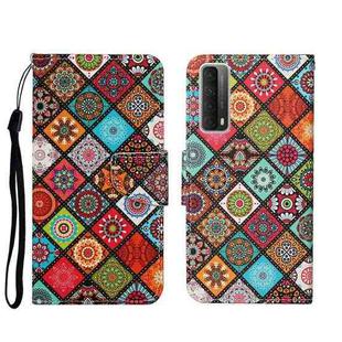 For Huawei P Smart 2021 / Y7a Colored Drawing Pattern Horizontal Flip Leather Case with Holder & Card Slots & Wallet(Ethnic Style)
