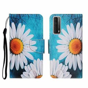 For Huawei P Smart 2021 / Y7a Colored Drawing Pattern Horizontal Flip Leather Case with Holder & Card Slots & Wallet(Big Chrysanthemum)