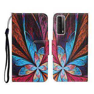 For Huawei P Smart 2021 / Y7a Colored Drawing Pattern Horizontal Flip Leather Case with Holder & Card Slots & Wallet(Colorful Flower)