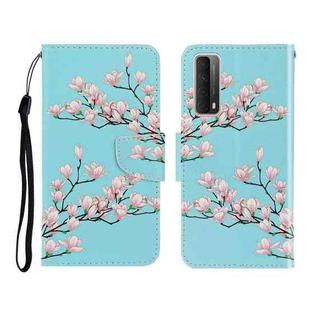 Colored Drawing Horizontal Flip Leather Case with Holder & Card Slot & Wallet For Huawei P Smart 2021 / Y7a(Magnolia)