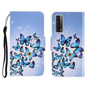 Colored Drawing Horizontal Flip Leather Case with Holder & Card Slot & Wallet For Huawei P Smart 2021 / Y7a(Many Butterflies)