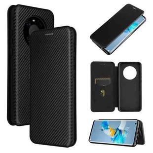 For Huawei Mate 40 Carbon Fiber Texture Horizontal Flip TPU + PC + PU Leather Case with Card Slot(Black)