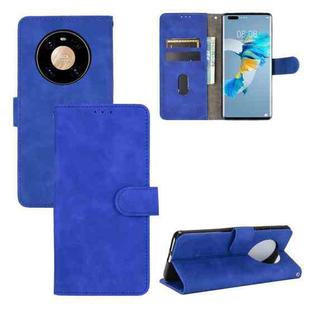 For Huawei Mate 40 Pro Solid Color Skin Feel Magnetic Buckle Horizontal Flip Calf Texture PU Leather Case with Holder & Card Slots & Wallet(Blue)