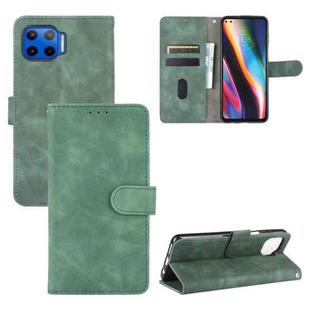 For Motorola One 5G / Moto G 5G Plus Solid Color Skin Feel Magnetic Buckle Horizontal Flip Calf Texture PU Leather Case with Holder & Card Slots & Wallet(Green)