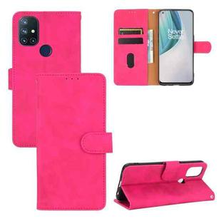 For OnePlus Nord N10 5G Solid Color Skin Feel Magnetic Buckle Horizontal Flip Calf Texture PU Leather Case with Holder & Card Slots & Wallet(Rose Red)