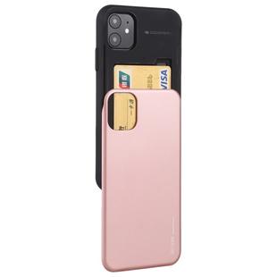 For iPhone 11 MERCURY GOOSPERY SKY SLIDE BUMPER TPU + PC Case with Card Slot(Rose Gold)