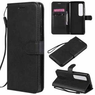 For Xiaomi Poco X3 NFC Solid Color Horizontal Flip Protective Leather Case with Holder & Card Slots & Wallet & Photo Frame & Lanyard(Black)