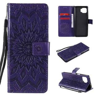 For Motorola Moto G 5G Plus Pressed Printing Sunflower Pattern Horizontal Flip PU Leather Case with Holder & Card Slots & Wallet & Lanyard(Purple)