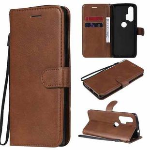 For Motorola Moto Edge+ Solid Color Horizontal Flip Protective Leather Case with Holder & Card Slots & Wallet & Photo Frame & Lanyard(Brown)