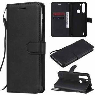 For Motorola Moto One Fuson Solid Color Horizontal Flip Protective Leather Case with Holder & Card Slots & Wallet & Photo Frame & Lanyard(Black)