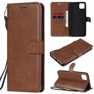 For OPPO Realme C11 Solid Color Horizontal Flip Protective Leather Case with Holder & Card Slots & Wallet & Photo Frame & Lanyard(Brown)