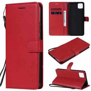 For OPPO Realme C11 Solid Color Horizontal Flip Protective Leather Case with Holder & Card Slots & Wallet & Photo Frame & Lanyard(Red)