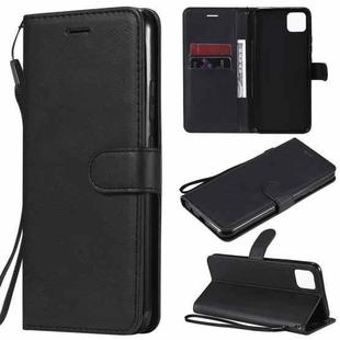 For OPPO Realme C11 Solid Color Horizontal Flip Protective Leather Case with Holder & Card Slots & Wallet & Photo Frame & Lanyard(Black)