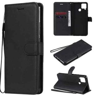 For OPPO Realme C15 Solid Color Horizontal Flip Protective Leather Case with Holder & Card Slots & Wallet & Photo Frame & Lanyard(Black)