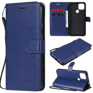 For Google Pixel 5 XL Solid Color Horizontal Flip Protective Leather Case with Holder & Card Slots & Wallet & Photo Frame & Lanyard(Blue)