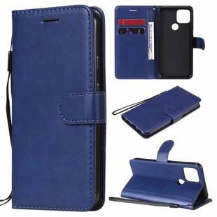 For Google Pixel 5 Solid Color Horizontal Flip Protective Leather Case with Holder & Card Slots & Wallet & Photo Frame & Lanyard(Blue)