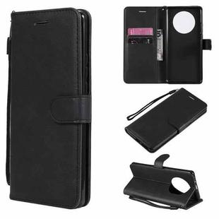 For Huawei Mate 40 Pro Solid Color Horizontal Flip Protective Leather Case with Holder & Card Slots & Wallet & Photo Frame & Lanyard(Black)