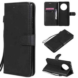 For Huawei Mate 40 Solid Color Horizontal Flip Protective Leather Case with Holder & Card Slots & Wallet & Photo Frame & Lanyard(Black)
