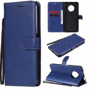 For Huawei Enjoy 20 Plus 5G Solid Color Horizontal Flip Protective Leather Case with Holder & Card Slots & Wallet & Photo Frame & Lanyard(Blue)