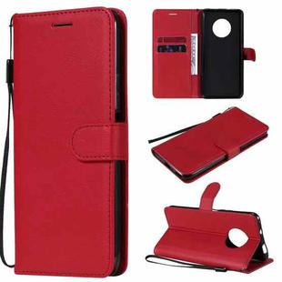 For Huawei Enjoy 20 Plus 5G Solid Color Horizontal Flip Protective Leather Case with Holder & Card Slots & Wallet & Photo Frame & Lanyard(Red)